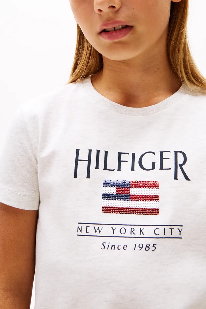 Dievča Dievčenské bavlnené šaty Tommy Hilfiger KG0KG08563.116.122.PPYA biela