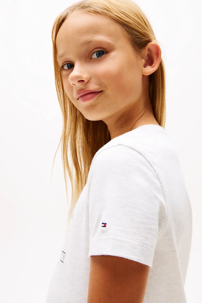 Dievčenské bavlnené šaty Tommy Hilfiger biela KG0KG08563.116.122.PPYA