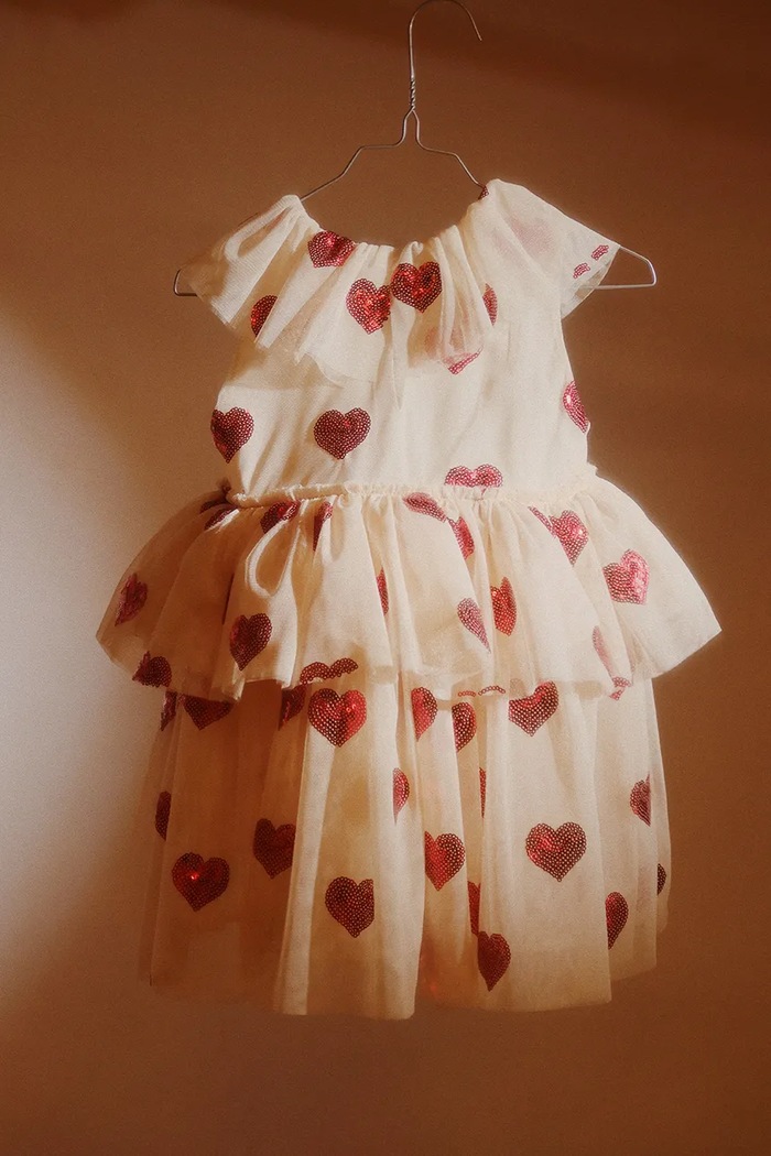 Dziewczynka Konges Sløjd sukienka dziecięca YVONNE FAIRY DRESS GRS KS103367 beżowy