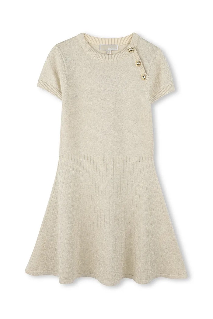 Michael Kors Rochie din bumbac pentru copii R30296.114.150 bej SS25