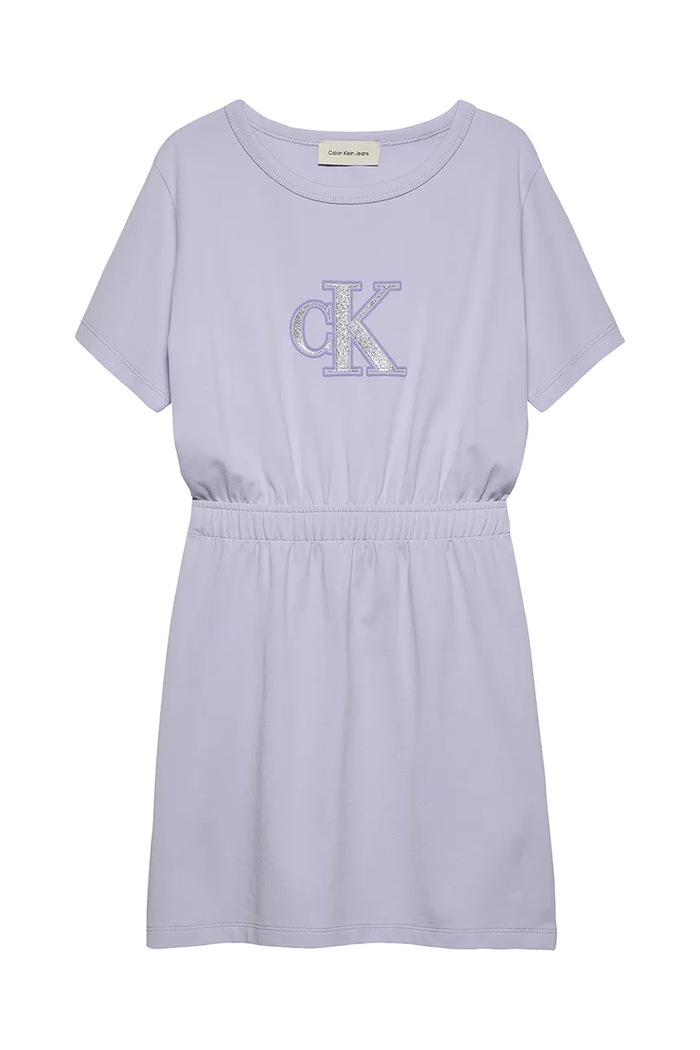 Παιδικό φόρεμα Calvin Klein Jeans στρογγυλό μωβ IG0IG02905.104.116.PPYA
