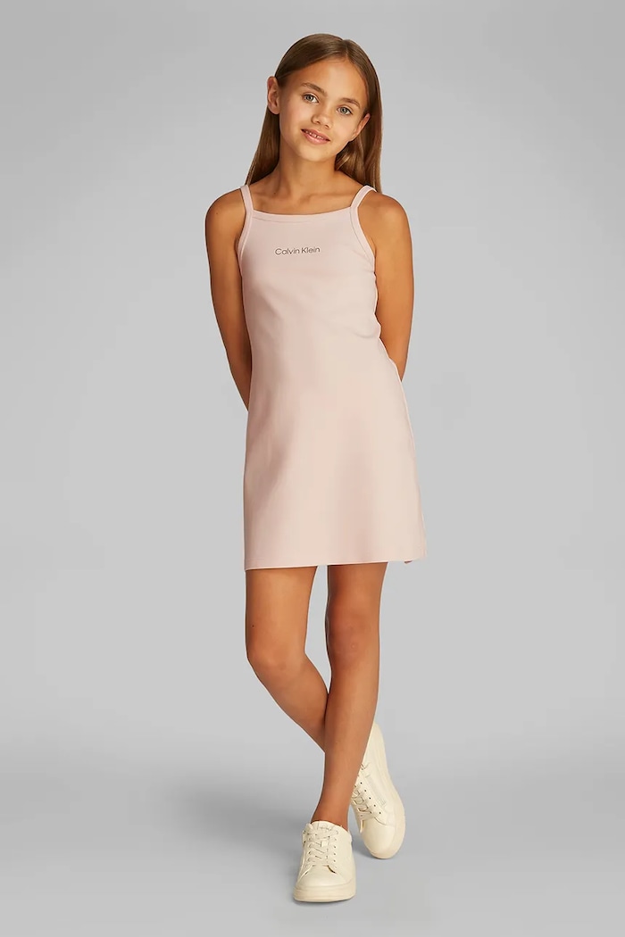 Dječja haljina Calvin Klein Jeans pletivo roza IG0IG02909.128.176.PPYA