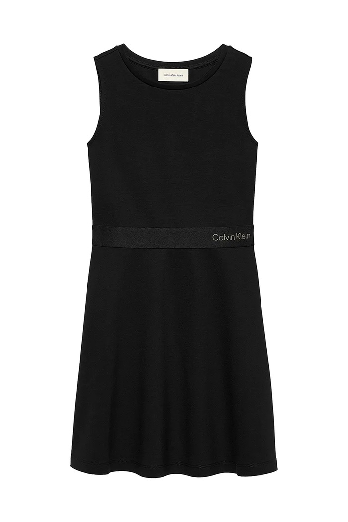 Παιδικό φόρεμα Calvin Klein Jeans με ελαστάν μαύρο IG0IG02910.104.116.PPYA