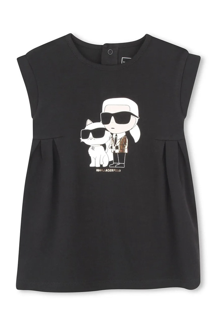 Dětské bavlněné šaty Karl Lagerfeld mini černá Z30510.86.108