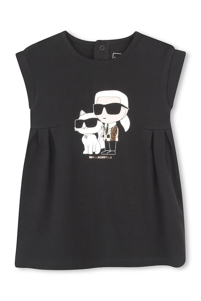 Dětské bavlněné šaty Karl Lagerfeld mini černá Z30510.86.108