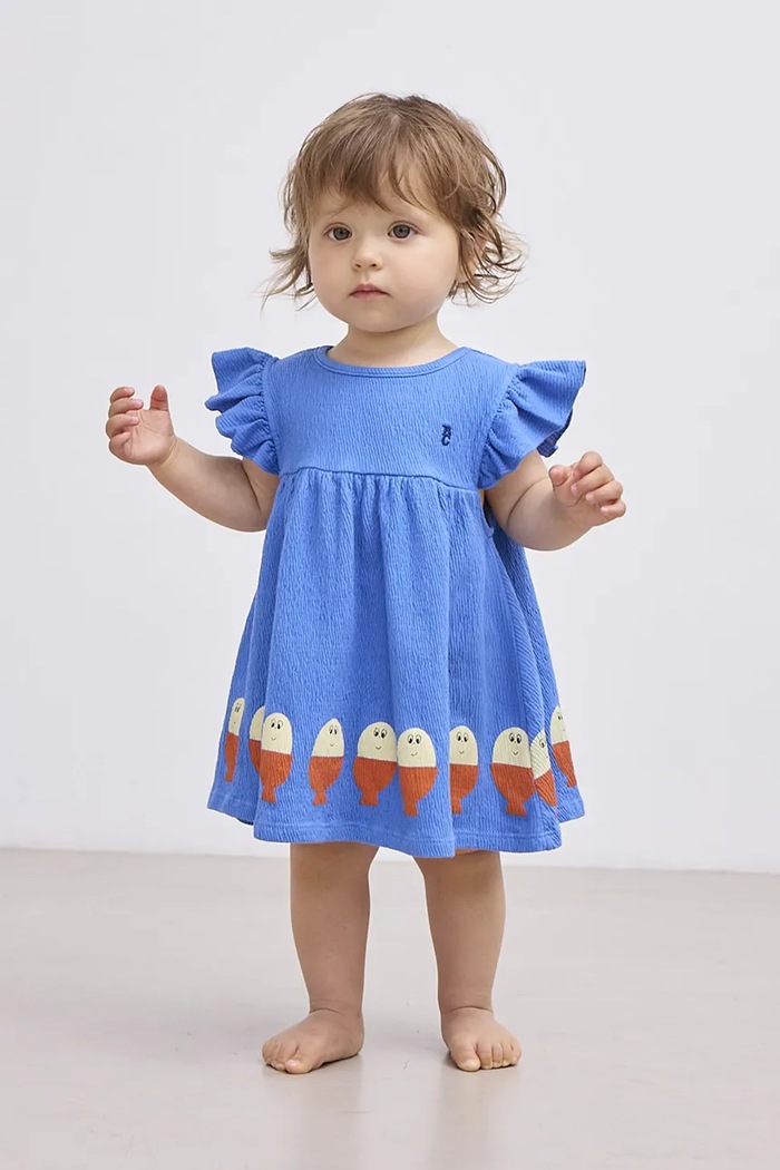 Φόρεμα μωρού Bobo Choses Morning Egg στάμπα μπλε 125AB119