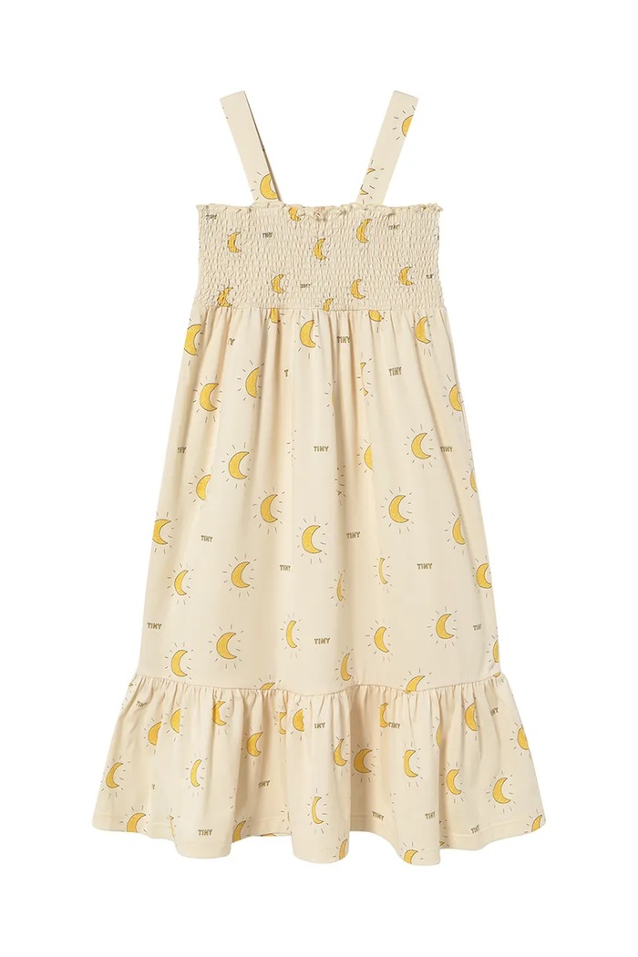 Tinycottons sukienka bawełniana dziecięca MIDNIGHT SUN DRESS SS25.022 beżowy SS25