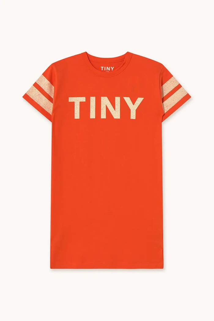 Dětské bavlněné šaty Tinycottons STRIPES DRESS SS25.135 oranžová SS25