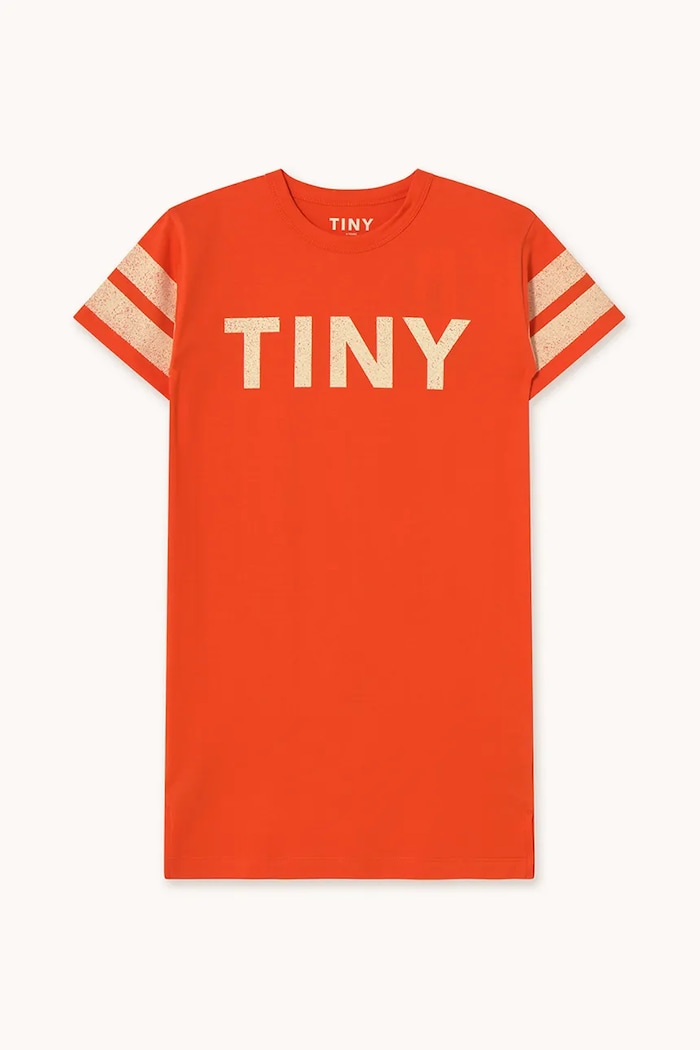 Dětské bavlněné šaty Tinycottons STRIPES DRESS SS25.135 oranžová SS25