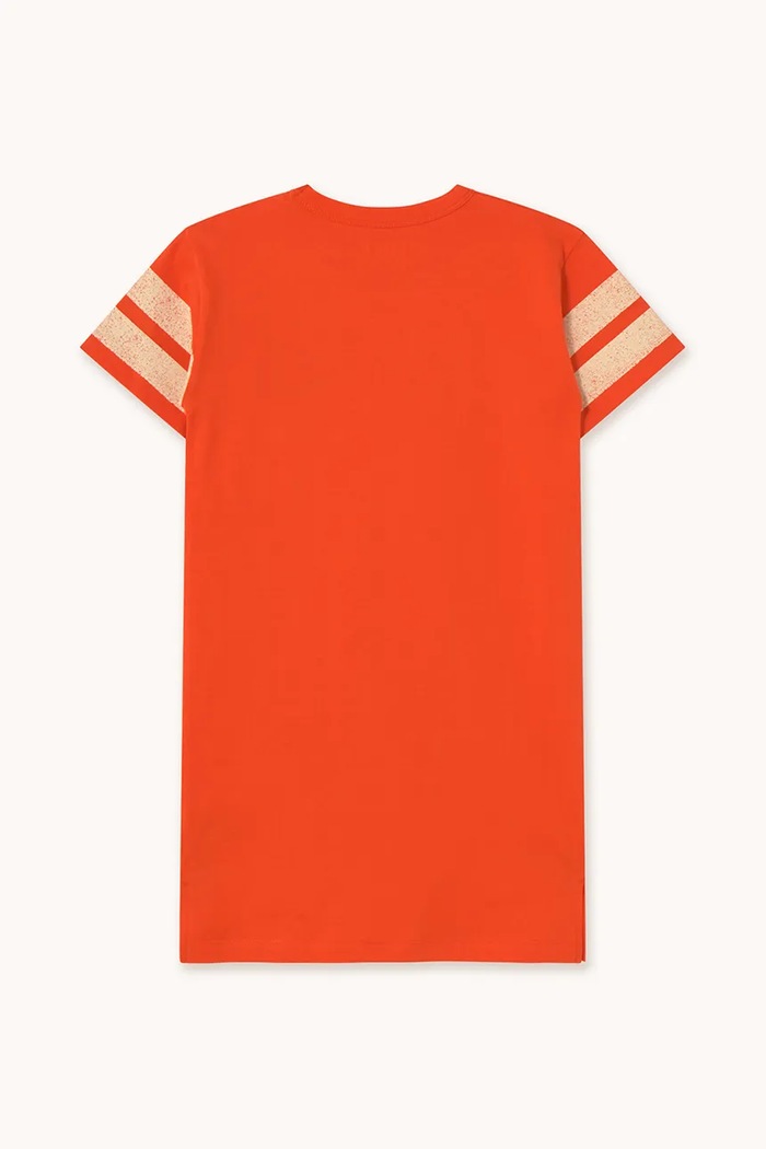 DÍVKA Dětské bavlněné šaty Tinycottons STRIPES DRESS SS25.135 oranžová