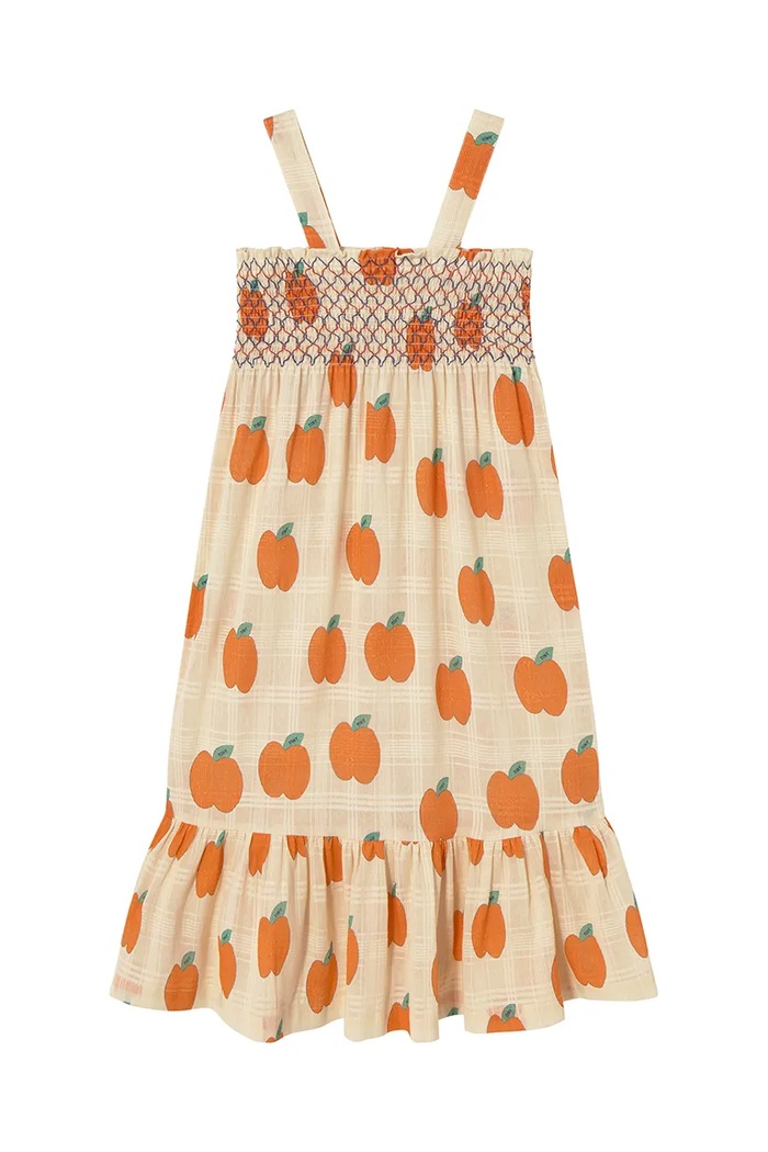 Otroška bombažna obleka Tinycottons APPLES DRESS SS25.162 bež SS25