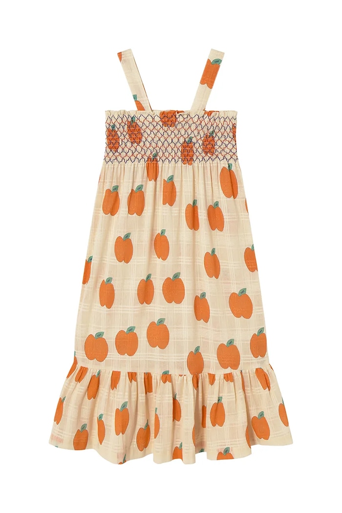 Otroška bombažna obleka Tinycottons APPLES DRESS SS25.162 bež SS25