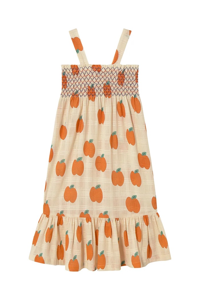 Deklice Otroška bombažna obleka Tinycottons APPLES DRESS SS25.162 bež
