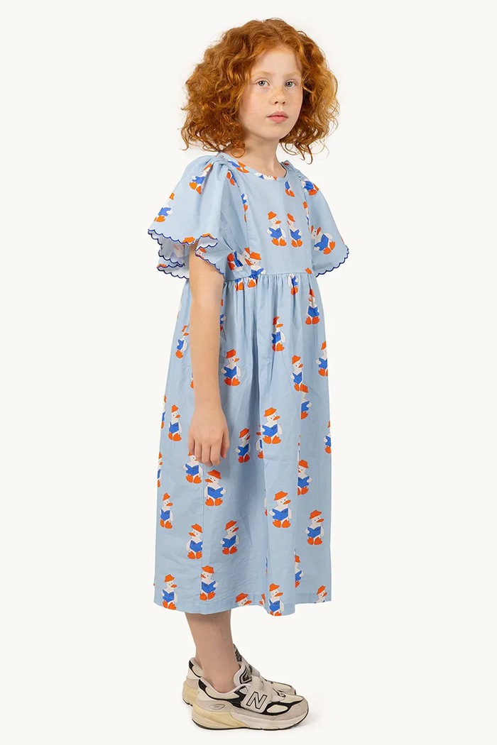 Dievčenské bavlnené šaty Tinycottons READERS DRESS SS25.180 modrá