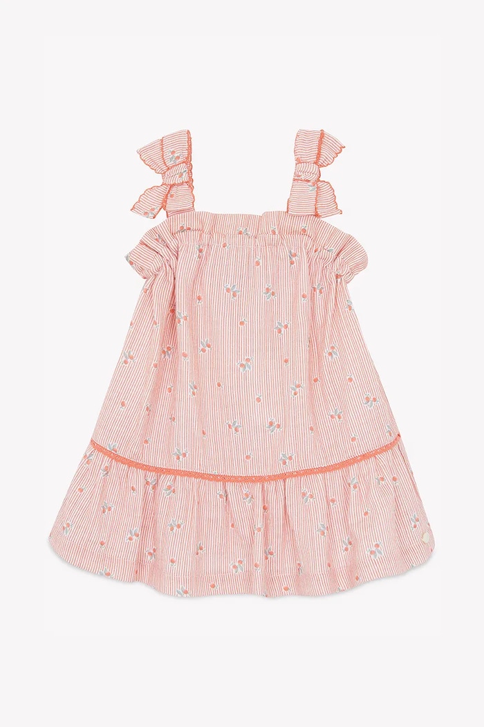 Tartine et Chocolat rochie din bumbac pentru bebeluși CA30021.80.94 portocaliu SS25