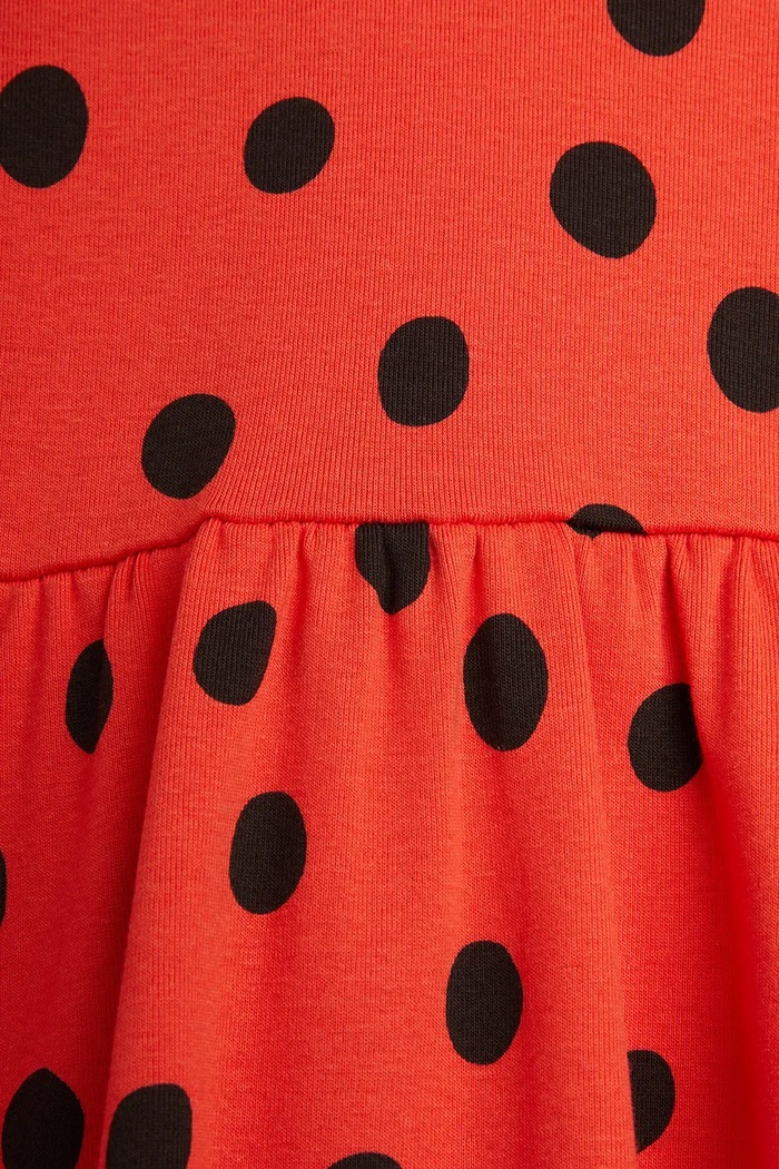 Mini Rodini sukienka bawełniana dziecięca Dots 2525010042 czerwony