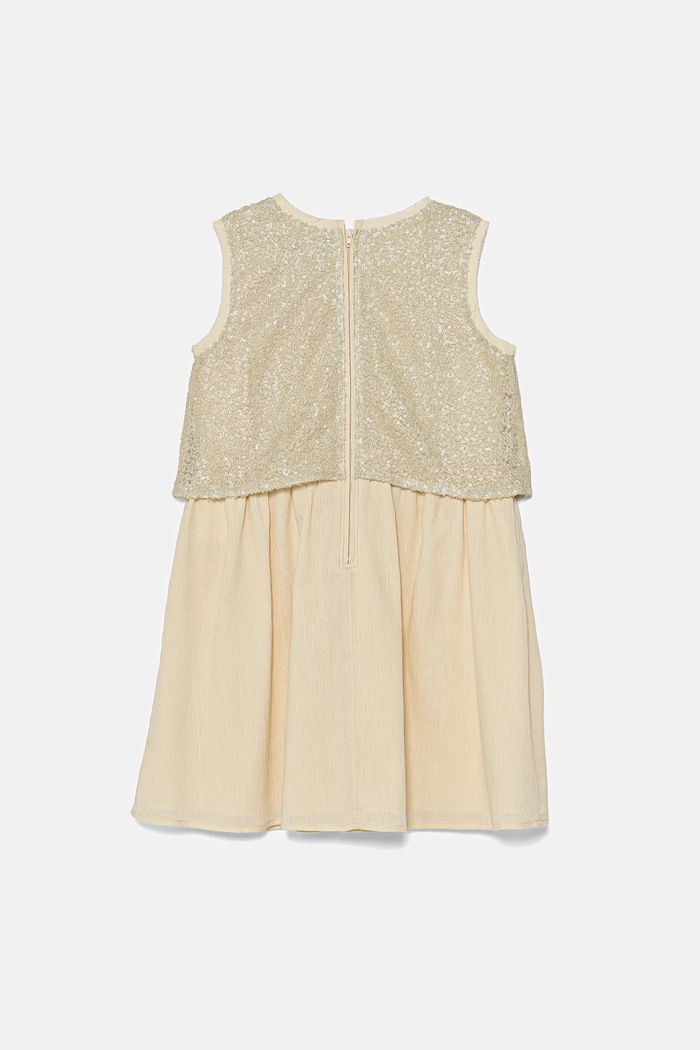 United Colors of Benetton sukienka dziecięca 4PUECV03D.G.Seasonal beżowy SS25