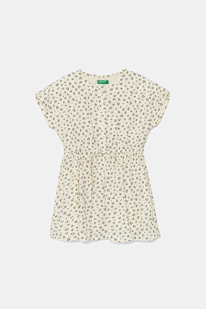 Dievčenské šaty United Colors of Benetton viskóza béžová 4KEUGV02D.P.Seasonal