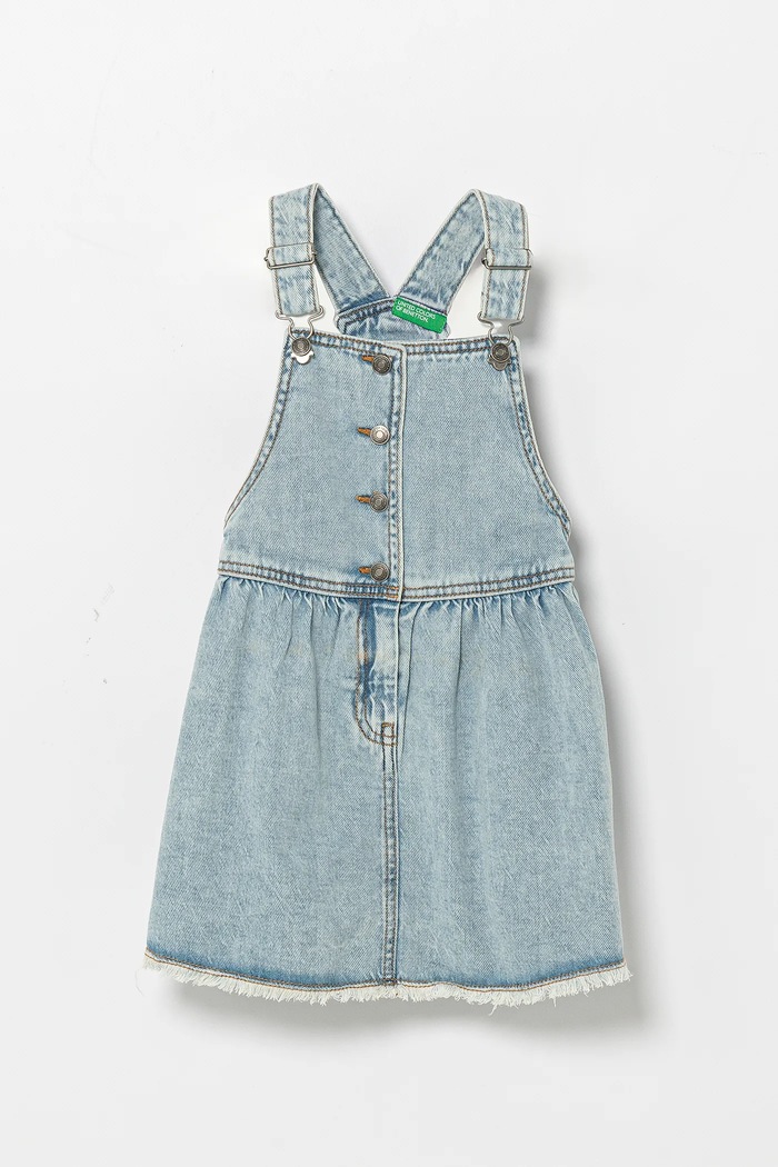 United Colors of Benetton sukienka jeansowa dziecięca midi niebieski 4UTPGT00K.P.Seasonal