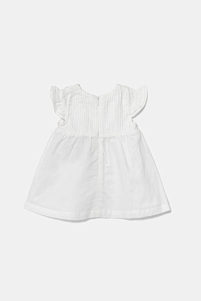 Dětské plátěné šaty United Colors of Benetton 43WBAV00N.W.Seasonal bílá SS25