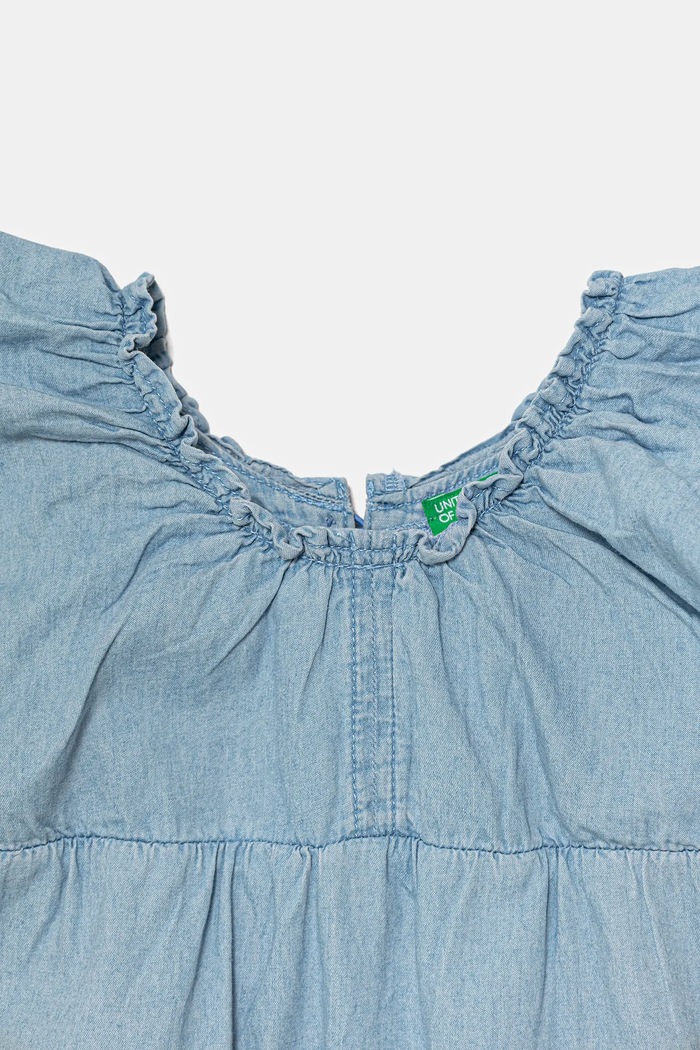 Djevojčice Dječja pamučna haljina United Colors of Benetton 4DHJGV02H.P.Seasonal plava
