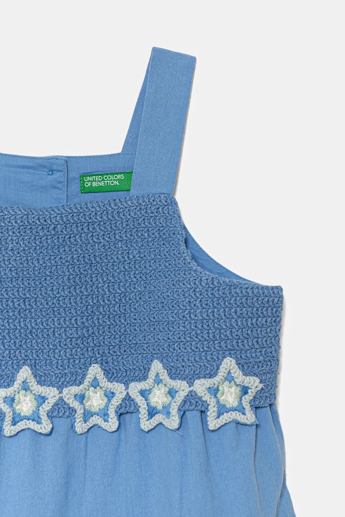 Κοριτσίστικα Παιδικό βαμβακερό φόρεμα United Colors of Benetton 47JKGV02F.P.Seasonal μαύρο