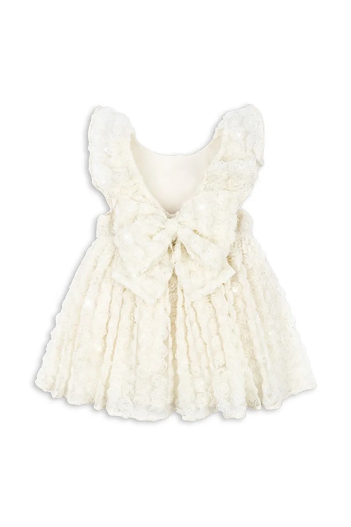 Dziewczynka Konges Sløjd sukienka CELEBRATION CIANNA FLOWER DRESS KS103564 beżowy