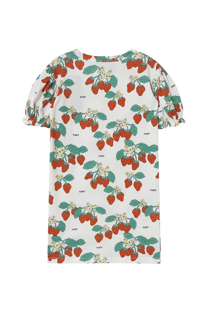 Dievča Dievčenské bavlnené šaty Tinycottons STRAWBERRIES PUFF SLEEVE DRESS SS25.004 béžová