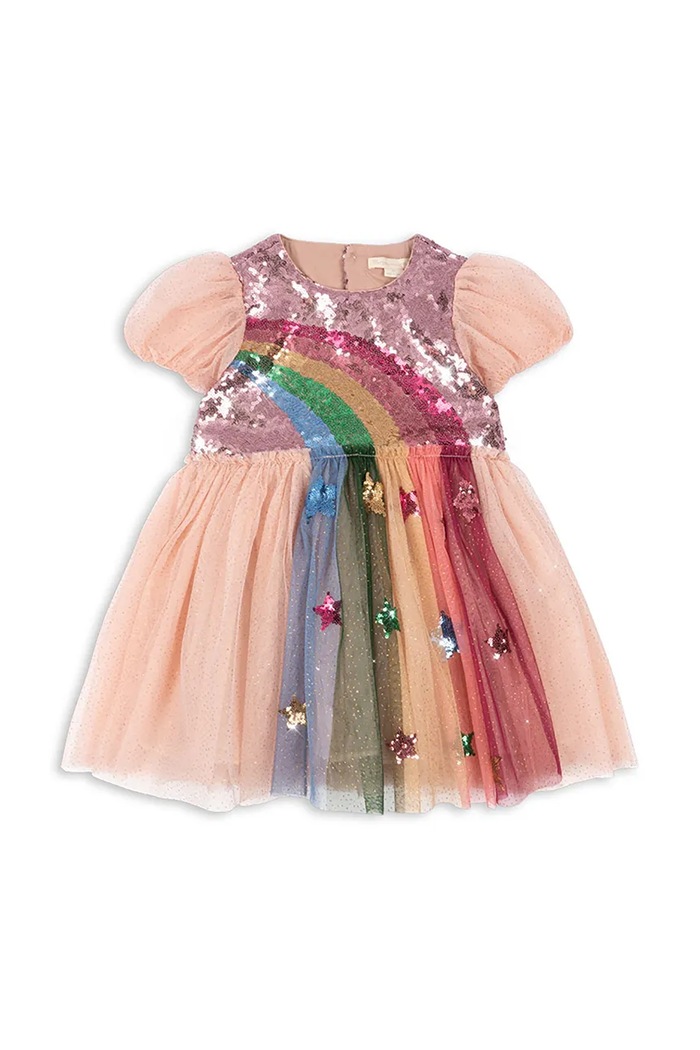 Konges Sløjd rochie ODETTE RAINBOW DRESS KS103022 roz SS25
