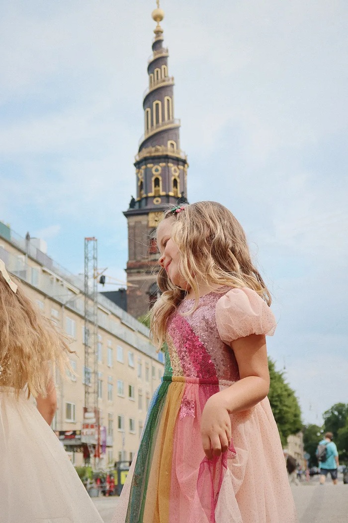 Konges Sløjd rochie ODETTE RAINBOW DRESS KS103022 roz