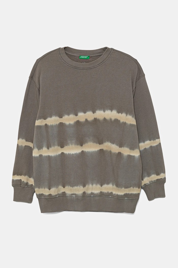 United Colors of Benetton bluza bawełniana dziecięca wzorzyste szary 3WITC10N6.G.Seasonal