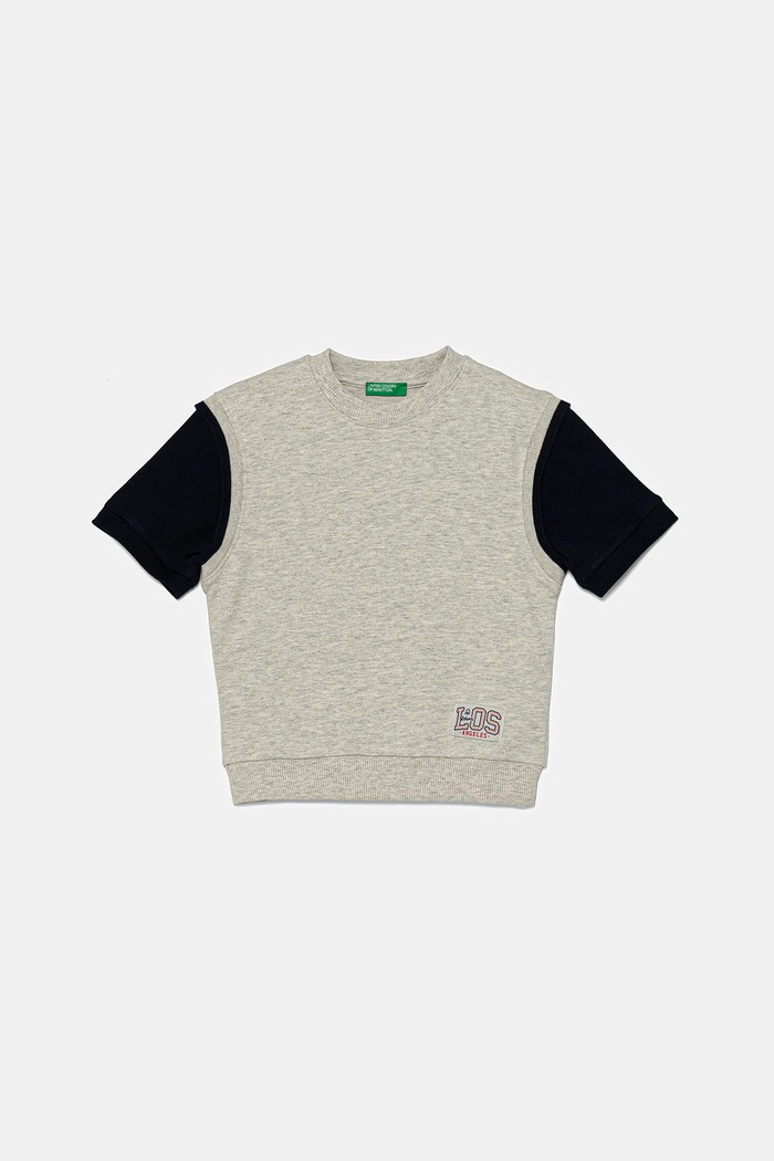 Dječja pamučna dukserica United Colors of Benetton 3BC1G10IN.P.Seasonal siva SS25