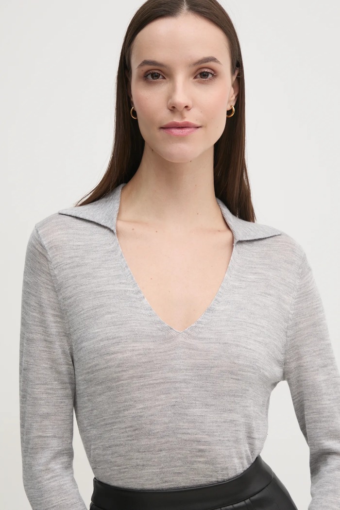 Pulover s dodatkom vune Calvin Klein K20K208029 siva SS25
