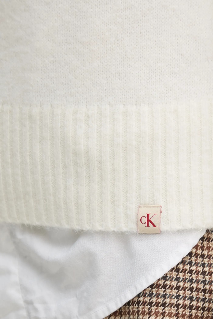 Sveter s prímesou vlny Calvin Klein Jeans J20J224801 béžová