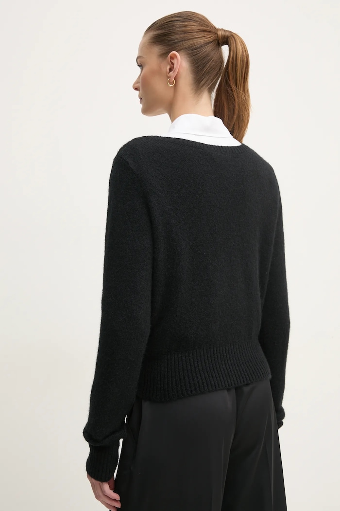 Oblečení Svetr z vlněné směsi Calvin Klein Jeans J20J224801 černá
