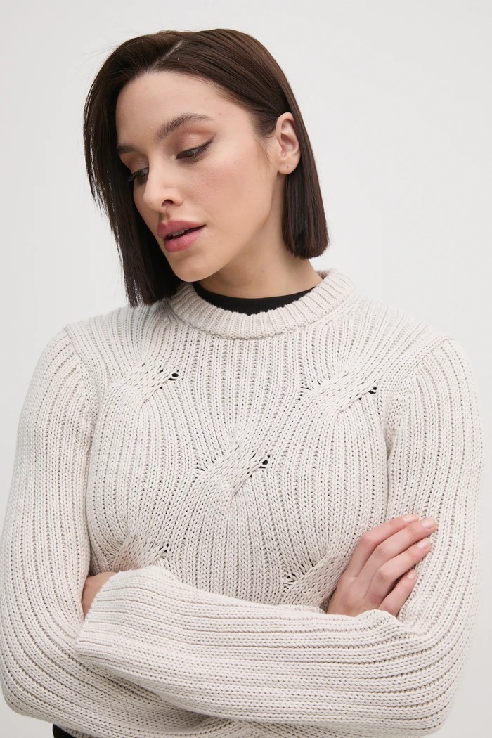 Βαμβακερό πουλόβερ Calvin Klein Jeans μπεζ J20J224812