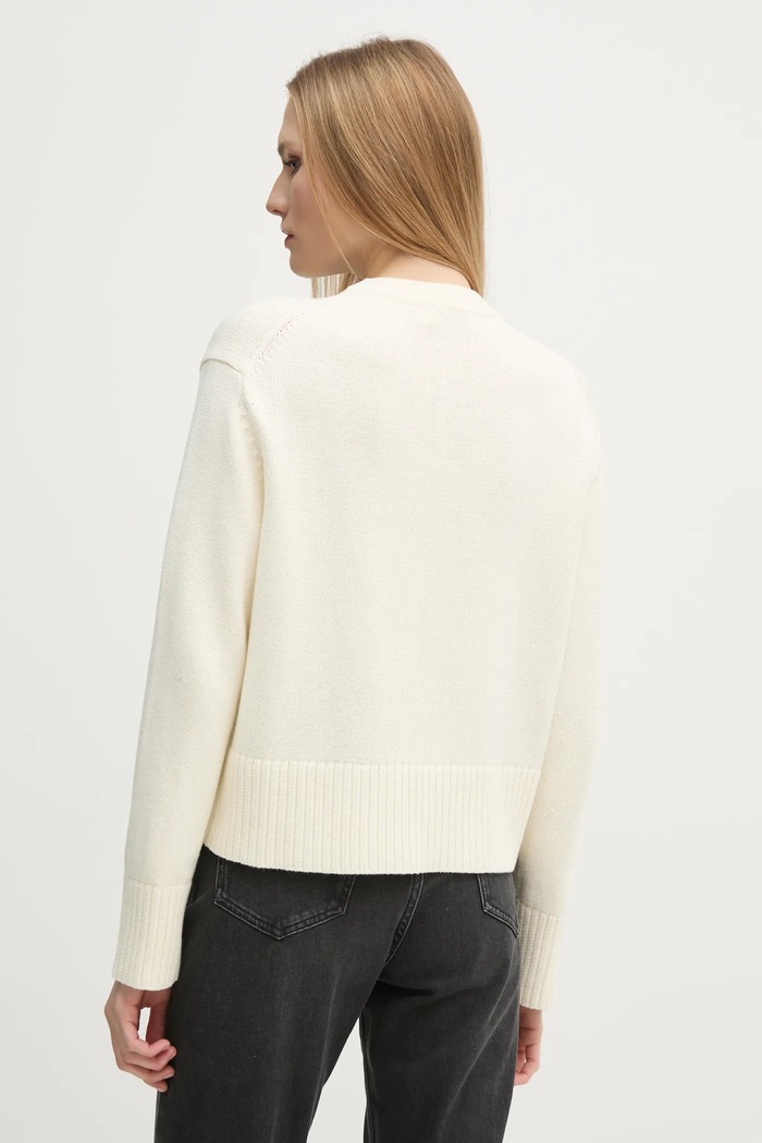 Oblečenie Sveter s prímesou vlny Calvin Klein Jeans J20J225073 béžová