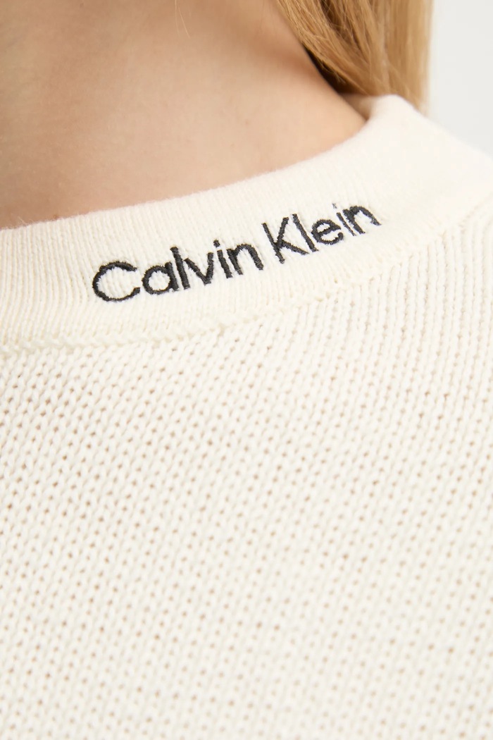Sveter s prímesou vlny Calvin Klein Jeans J20J225073 béžová