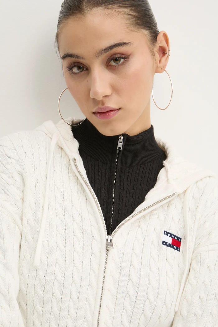 Pamučni pulover Tommy Jeans Tommy Jeans DW0DW19334 bež