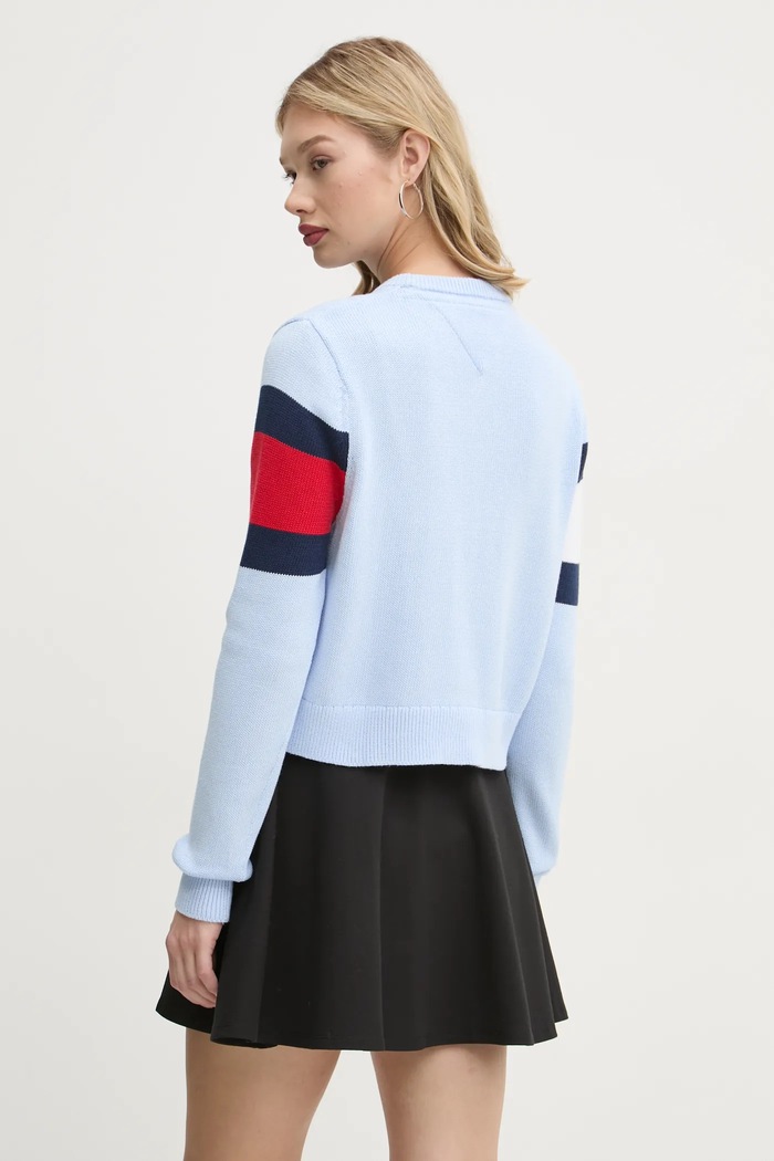 Îmbrăcăminte Tommy Jeans Pulover de bumbac DW0DW19335 albastru