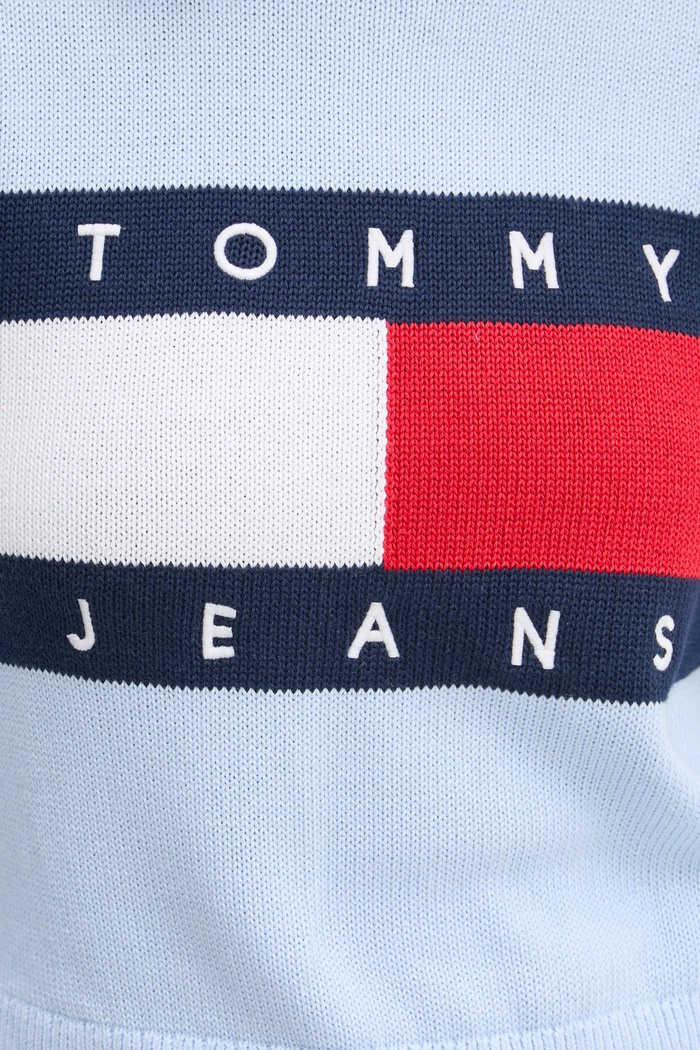 Pulover de bumbac Tommy Jeans albastru DW0DW19335