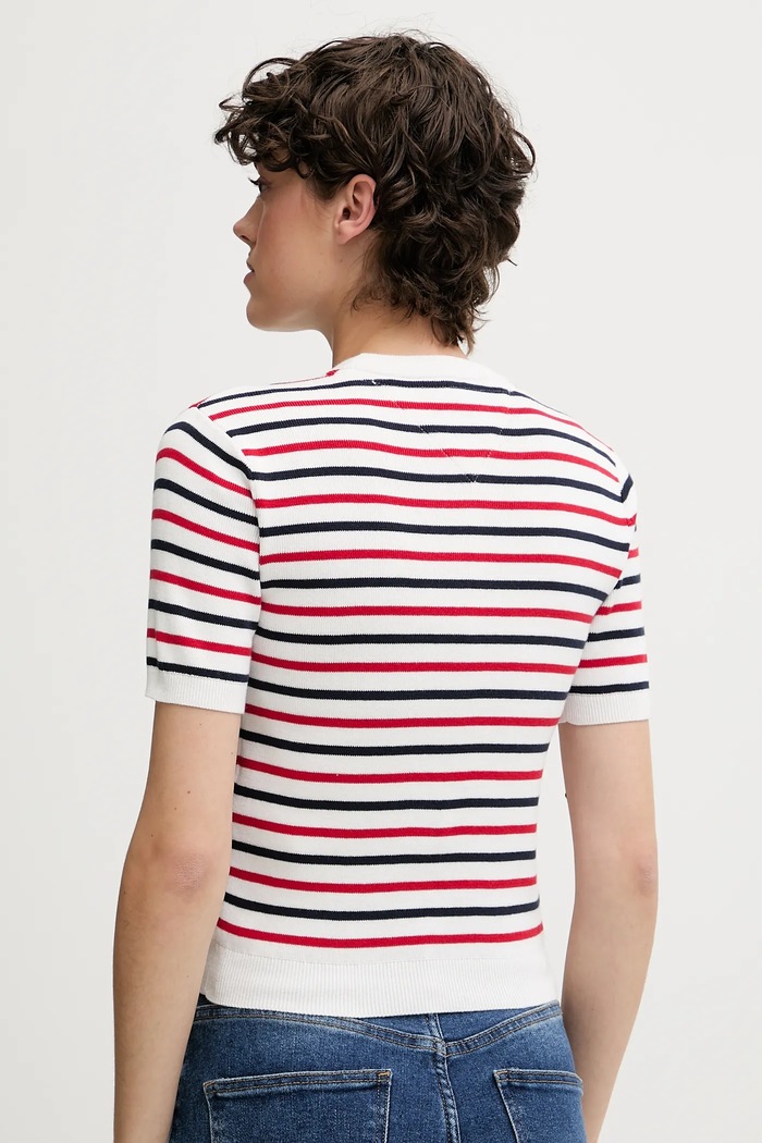 Tommy Jeans sweter bawełniany DW0DW19336 biały SS26
