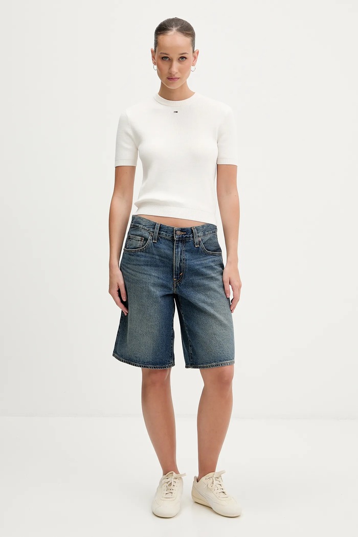 Βαμβακερό πουλόβερ Tommy Jeans DW0DW19336 μπεζ SS26