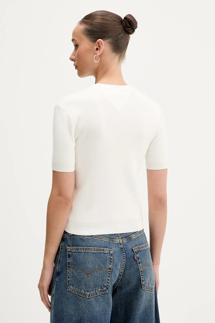 Ρούχα Βαμβακερό πουλόβερ Tommy Jeans DW0DW19336 μπεζ