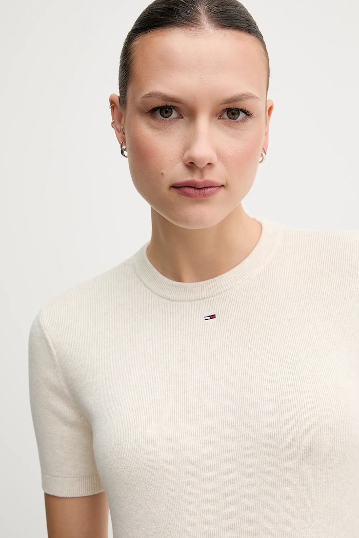 Odjeća Pamučni pulover Tommy Jeans DW0DW19336 bež