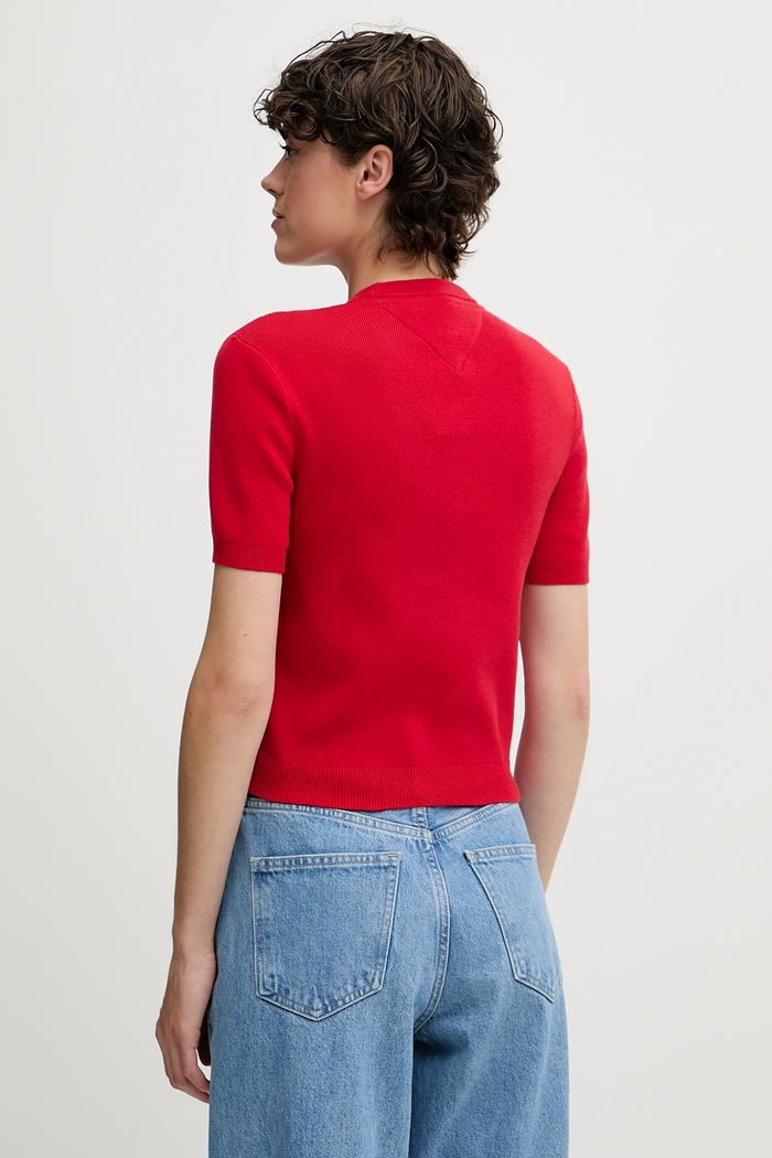Bavlněný svetr Tommy Jeans DW0DW19336 červená SS26