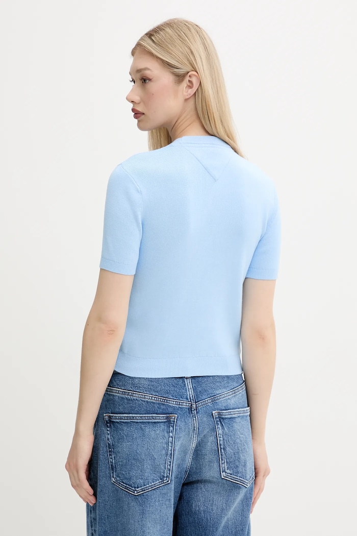 Odzież Tommy Jeans sweter bawełniany DW0DW19336 niebieski
