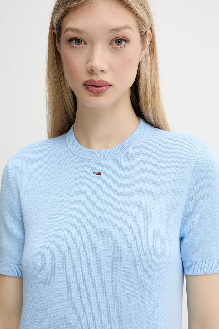 Tommy Jeans sweter bawełniany niebieski DW0DW19336