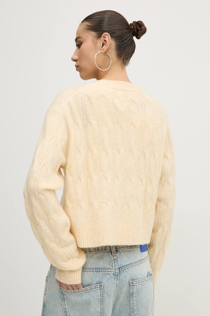 Oblečení Svetr s příměsí vlny Tommy Jeans DW0DW20447 žlutá