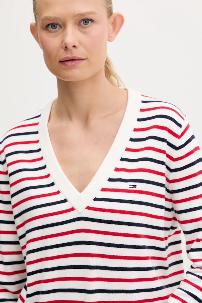 Tommy Jeans sweter damski bawełniany biały DW0DW19888